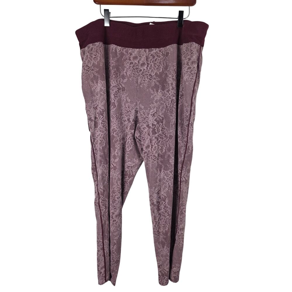 Sleep By‎ Cacique Pajama Pants 22/24 Womens Plus Size Burgundy Pull On Sleep
